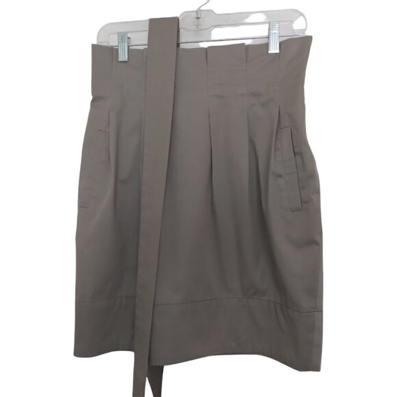 BCBG Maxazria | Stella Taupe Paper Bag Waist Skirt | Size 2 - Picture 1 of 6
